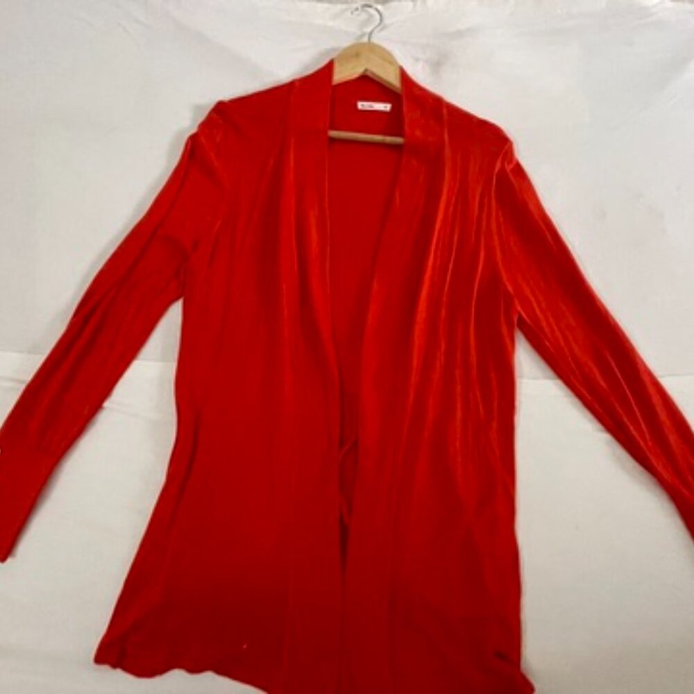 Spicy Sandia Cardigan Sweater, Open Front, Knit, Lightweight